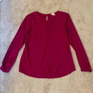 Women's Long Sleeve Fushia Top